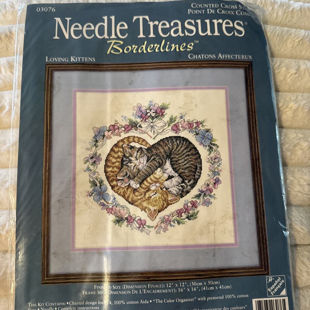 New Needle Treasures Counted Cross Stitch Kit - Loving Kittens Cats